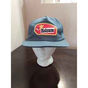 Rare Vintage Holsum Breads Snapback Hat Big Patch Trucker Medium Adjustable
